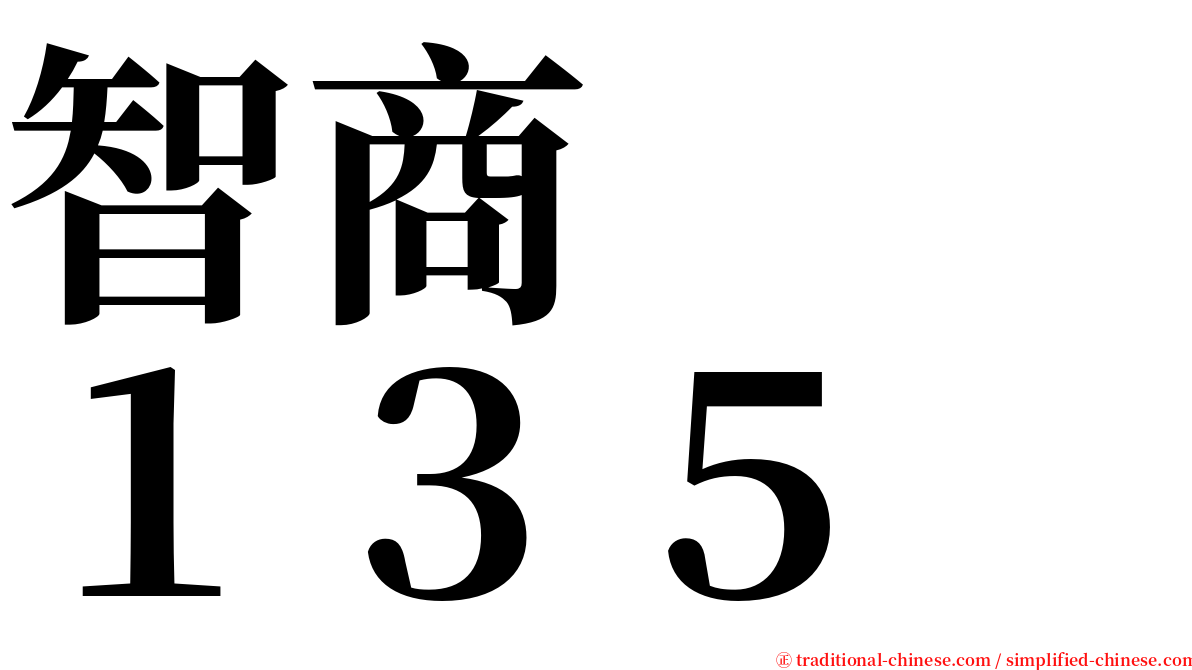 智商　　１３５ serif font